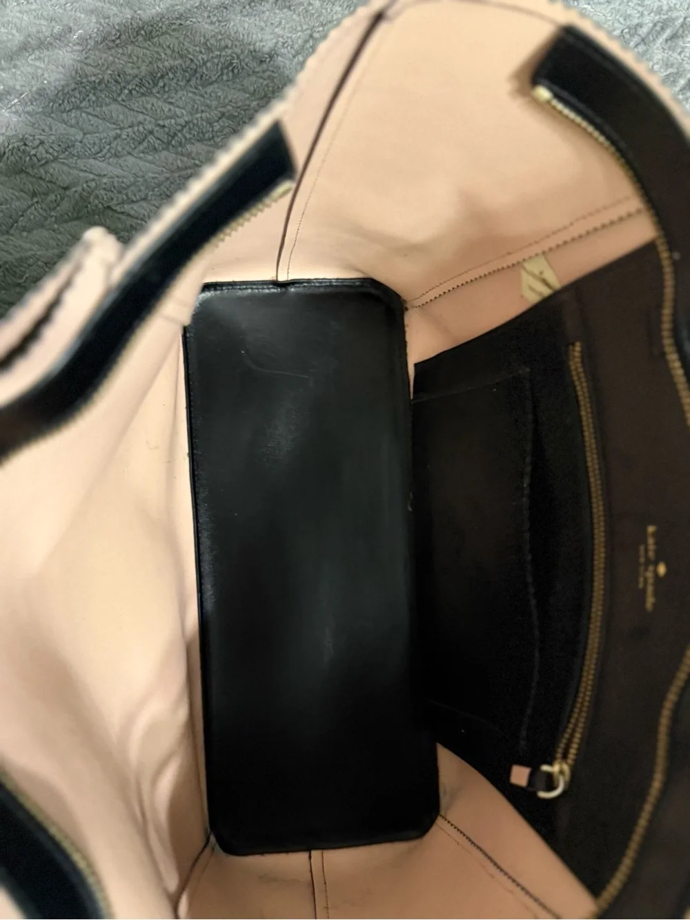 kate spade Black Leather Tote with Gold Logo Accent - Do it all tote!